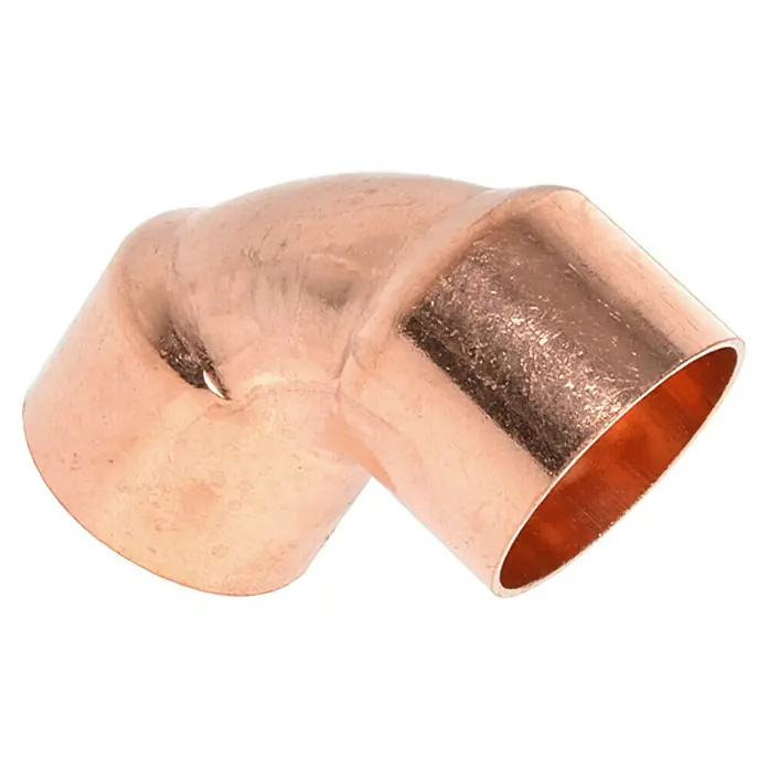 Kupfer-Winkel 5090 II - Durchmesser: 28 mm, 90 °, Beidseitige Muffe - Vorderansicht