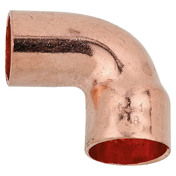 Kupfer-Winkel 5092 IA - Durchmesser: 12 mm, 90 °, Muffe mit Einsteckstück