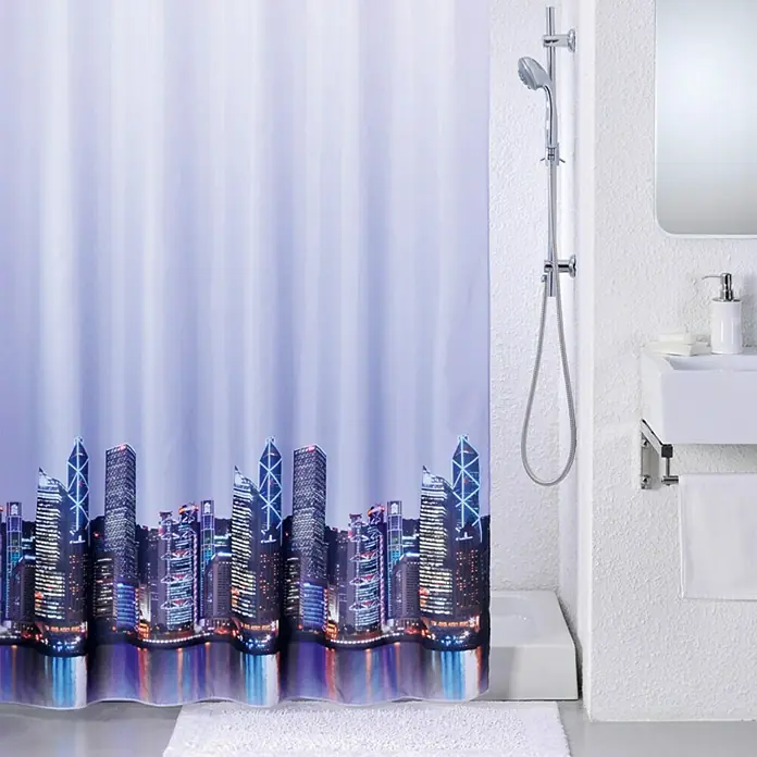 Venus Textil-Duschvorhang Citylights - 120 x 200 cm, 100 % Polyester