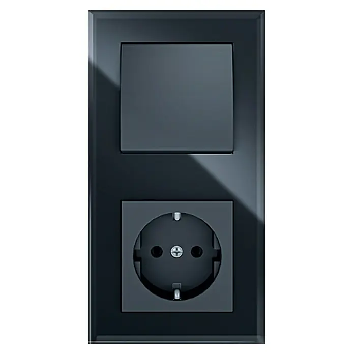 Voltomat ART Glas-Abdeckrahmen - Schwarz, 2-fach, Unterputz
