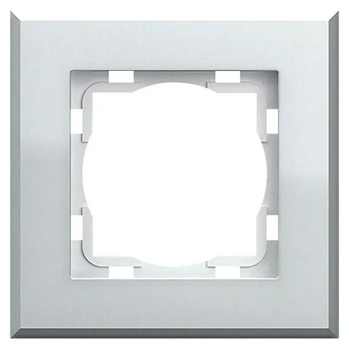 Voltomat ART Glas-Abdeckrahmen - Silber, 1-fach, Unterputz - Vorderansicht