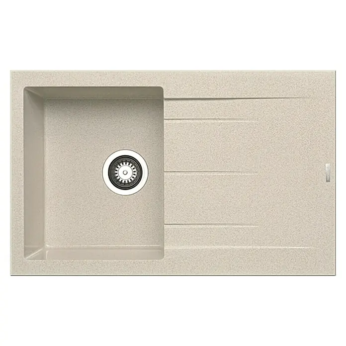 Admiral Einbauspüle Alazia - 79 x 50 cm, 1 Becken, Pyragranite, Beige - Ansicht von oben
