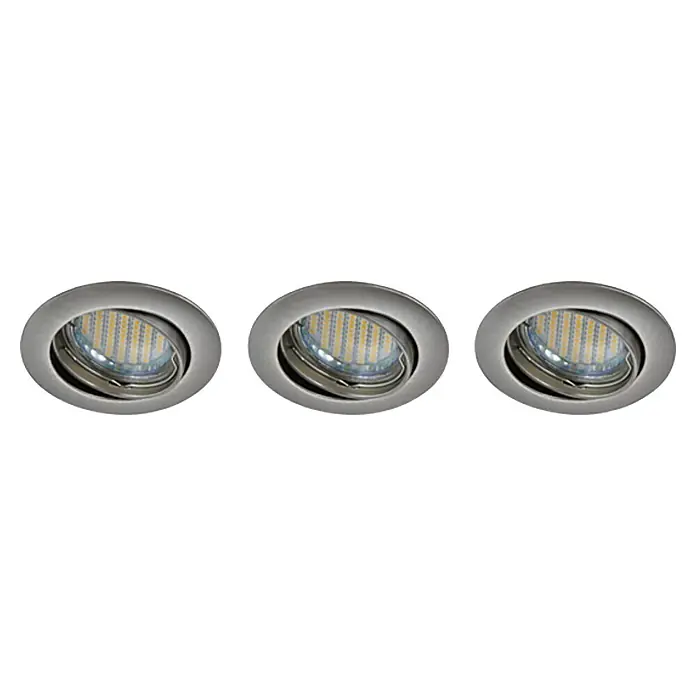 Tween Light Set de focos LED empotrables - 9,6 W, Níquel mate, Blanco cálido, IP44