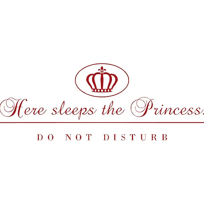 Wandtattoo - Here sleeps the Princess, Rubin-Rot, 58 x 23 cm - Vorderansicht