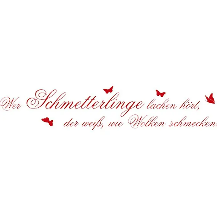 Wandtattoo - Schmetterlinge, Rot, 119 x 24 cm - Vorderansicht