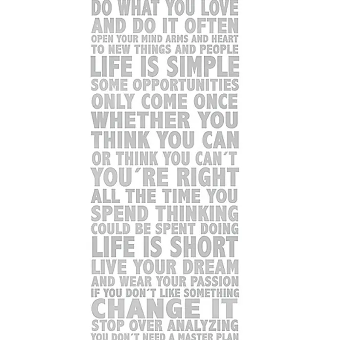 AS Creation Designpanel pop.up - Schriften, Silber, 35 cm x 2,5 m - Vorderansicht