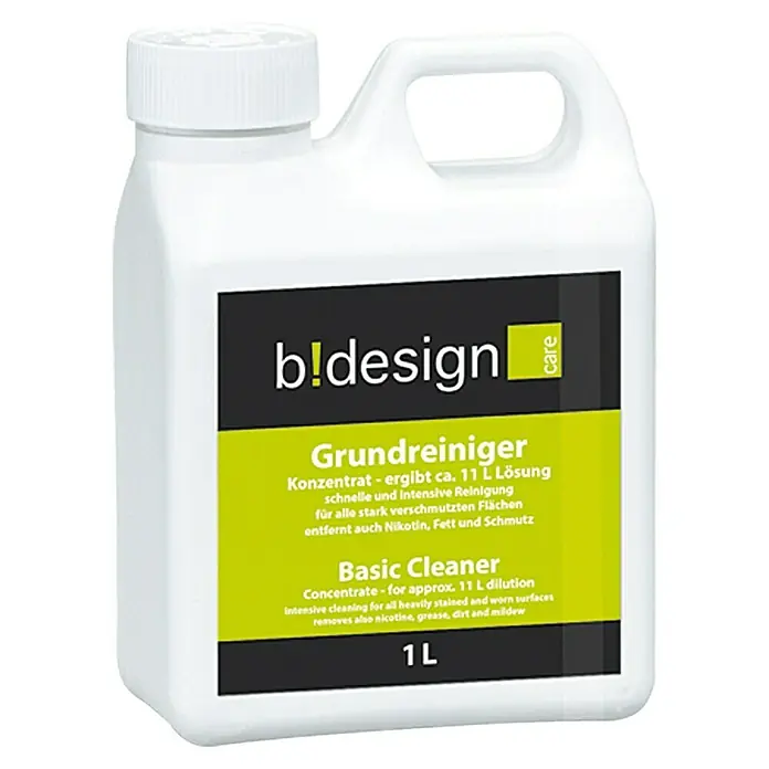 b!design Grundreiniger - 1 l, Geeignet für: Vinylböden - Vorderansicht