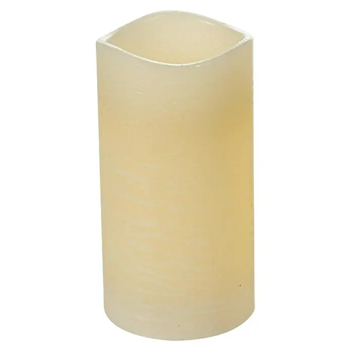 Flower Power LED-Kerze MAGNA - Creme, Höhe: 14 cm, Durchmesser: 7,5 cm, Echtwachs - Vorderansicht
