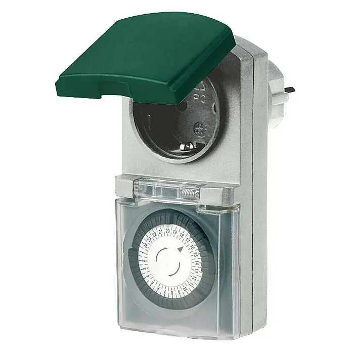 REV Außen-Zeitschaltuhr - Grau-Grün, Mechanisch, 3.680 W