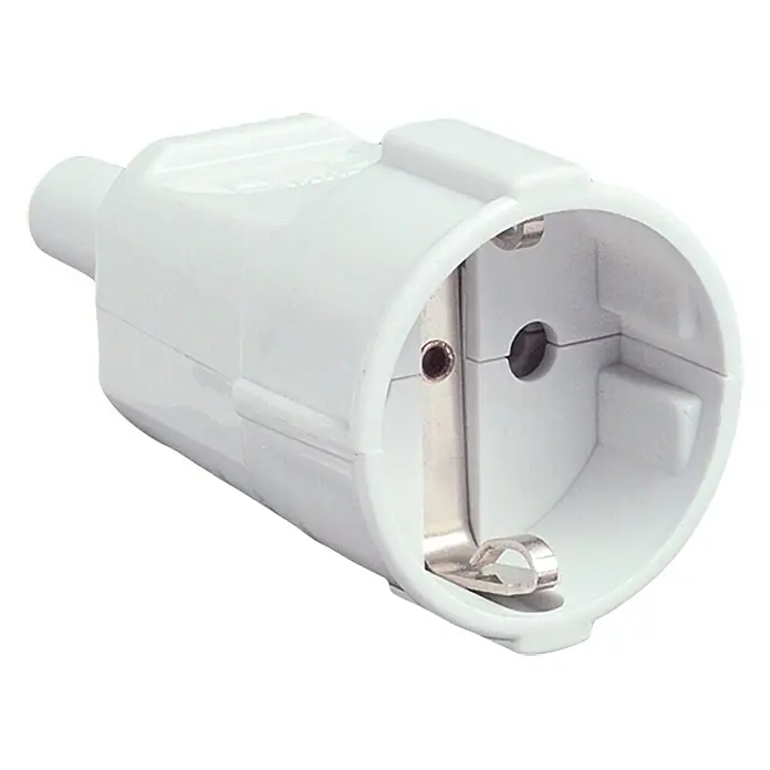 UniTEC Schutzkontakt-Kupplung - 16 A, IP20, Weiß, Kabelknickschutz