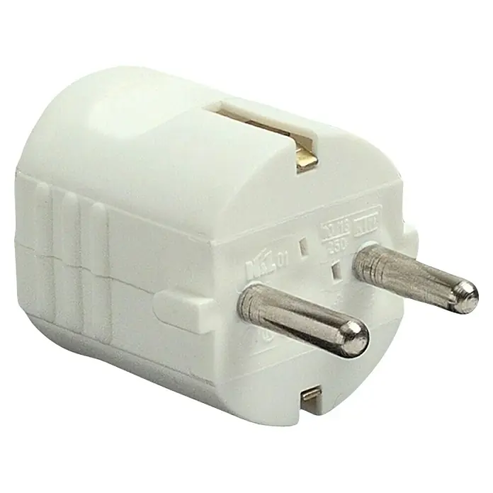 UniTEC Schutzkontaktstecker - Weiß, PVC, IP20