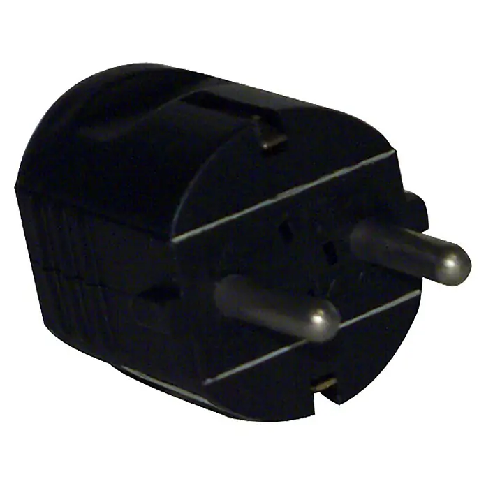 UniTEC Schutzkontaktstecker - Schwarz, PVC, IP20