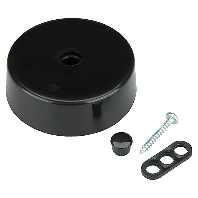 Voltomat Verteilerbaldachin - Schwarz, Durchmesser: 73 mm - Ansicht von oben