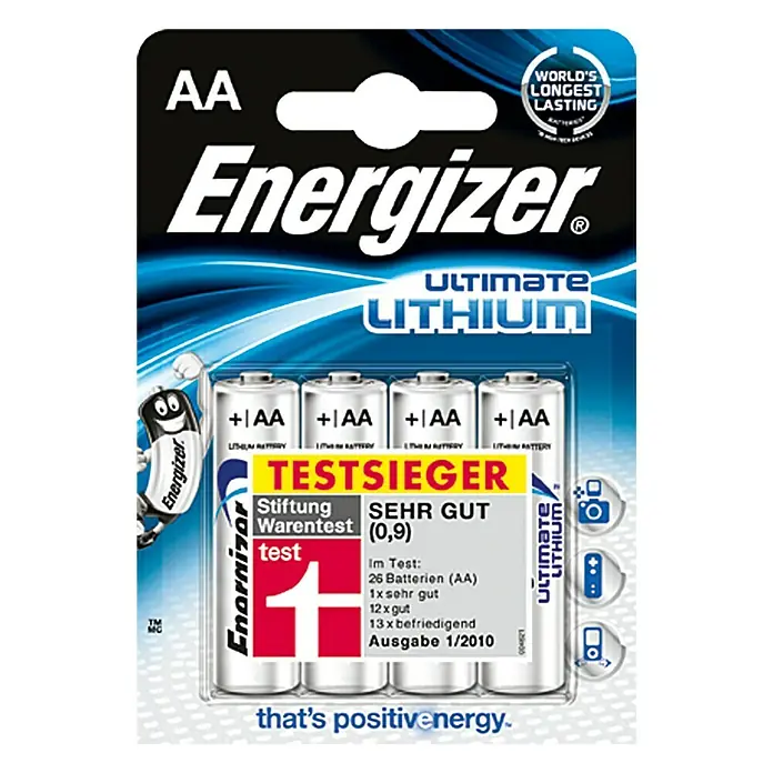 Energizer Baterije Ultimate Lithium - Mignon AA, 1,5 V, 4 Kom. - Pogled sprijeda