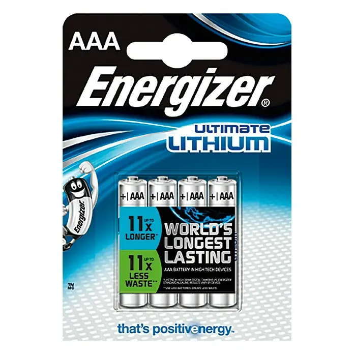 Energizer Baterije - Micro AAA, 1,5 V, 4 Kom. - Pogled sprijeda