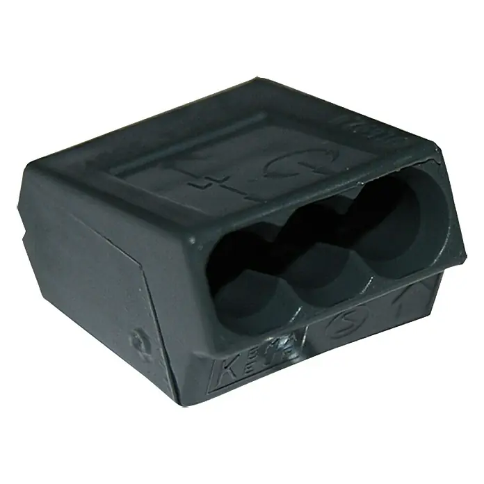 Wago Steckklemme - Dunkelgrau, 3 x 1 - 2,5 mm², 24 A, 400 V, 100 Stk. - Vorderansicht