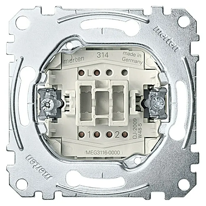 Merten Wechselschalter-Einsatz - 10 A, Unterputz - Vorderansicht
