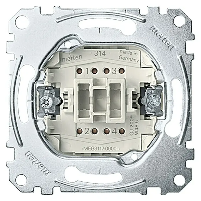 Merten Kreuzschalter-Einsatz - 10 A, Unterputz - Vorderansicht