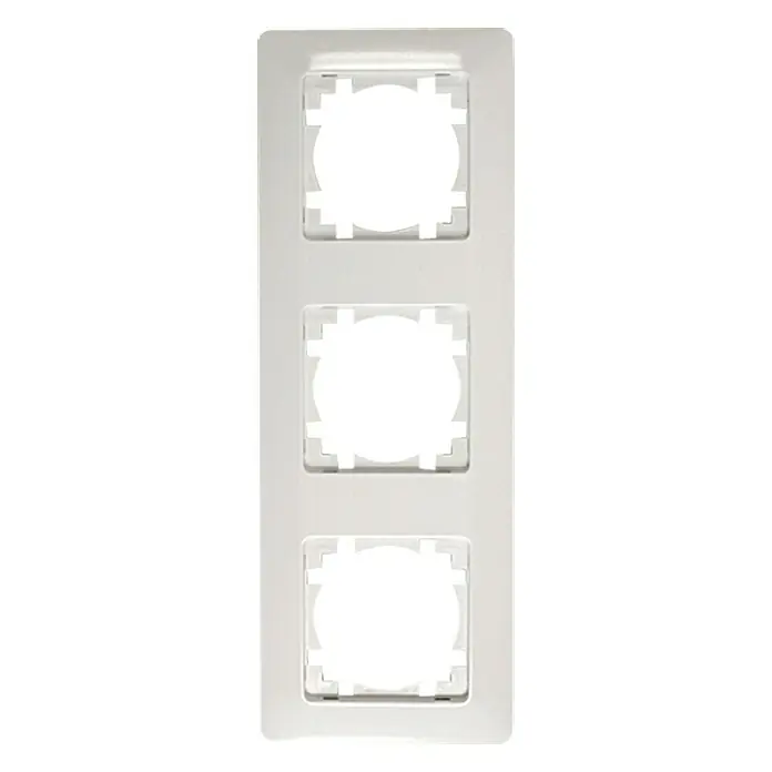 Voltomat MIKRO Abdeckrahmen - Alpinweiß, 3-fach, Kunststoff, Unterputz - Vorderansicht