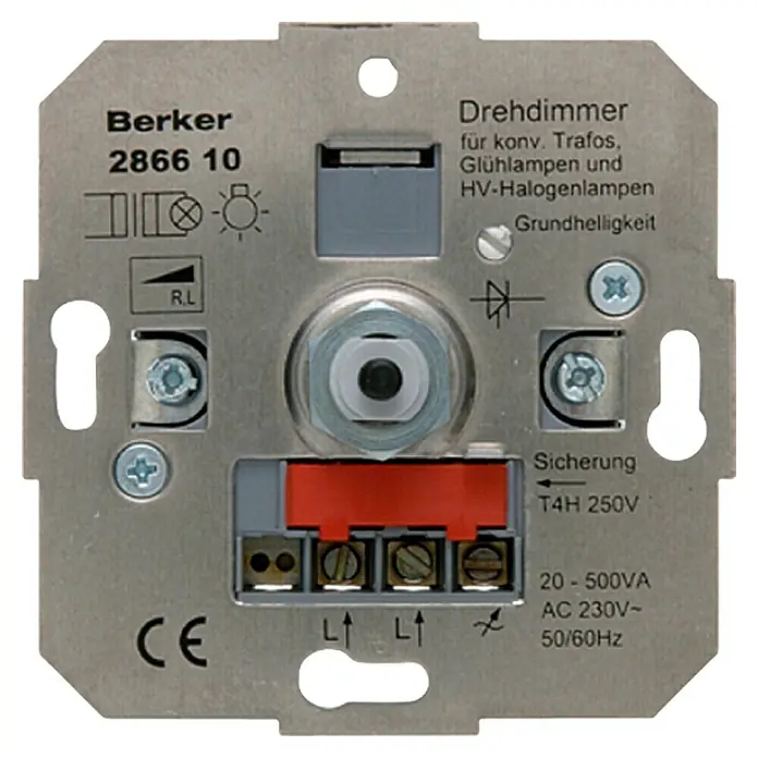 Berker Dimmer-Einsatz - Konventionell (NV), 20 - 500 W/VA, Unterputz - Vorderansicht