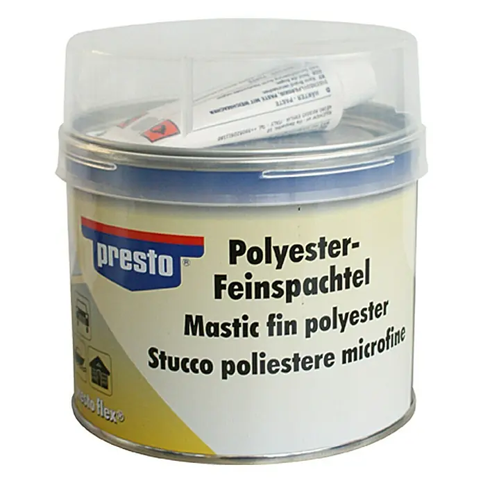 Presto Polyester-fijnplamuur - 1 kg, Wit, Te bewerken na ca.: 30 min - Vooraanzicht