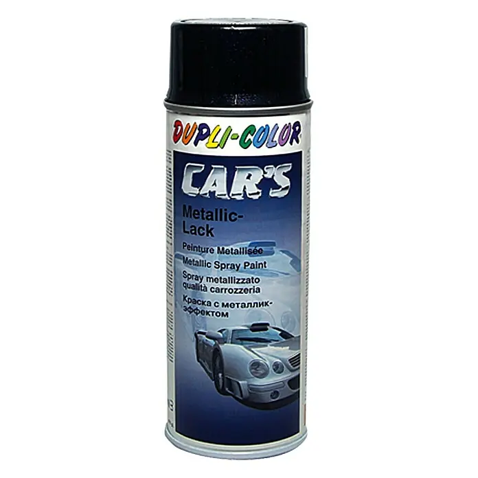 Dupli-Color Car's Metallic-Lackspray - Schwarz, 400 ml, Glänzend, Schnelltrocknend - Vorderansicht