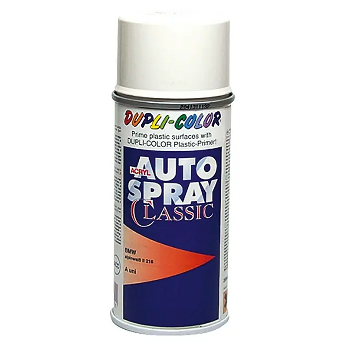 Dupli-Color Acryl-Autospray Classic - BMW, Alpinweiß II, 150 ml - Vorderansicht