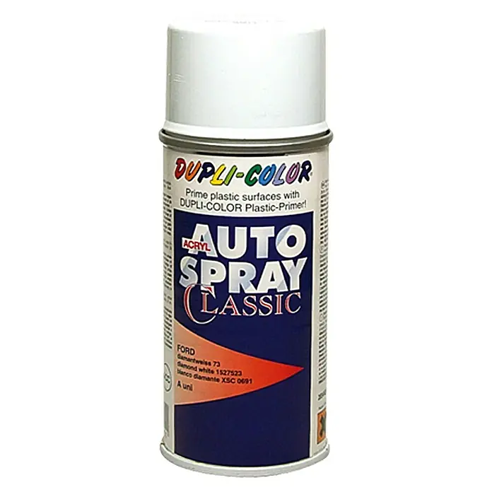 Dupli-Color Acryl-Autospray Classic - Ford, Diamantweiß, 150 ml - Vorderansicht