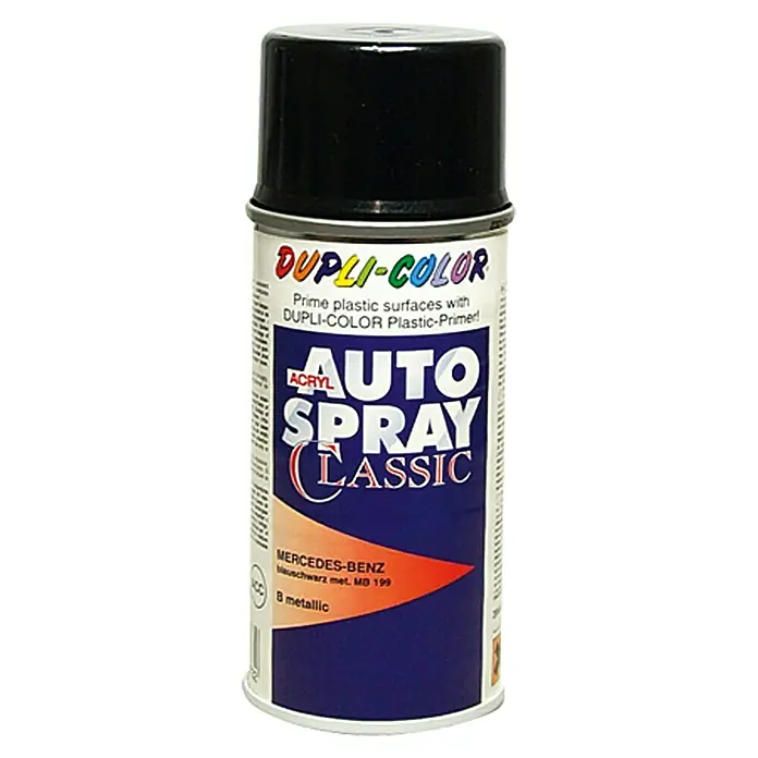 Dupli-Color Acryl-Autospray Classic - Mercedes Benz, Blauschwarz Metallic, 150 ml - Vorderansicht