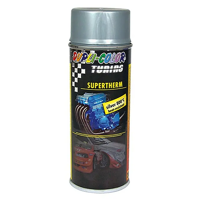 Dupli-Color Tuning Poseban sprej za lakiranje Supertherm - Otpornost na vrućinu: 800 °C, Srebrne boje, 400 ml - Pogled sprijeda