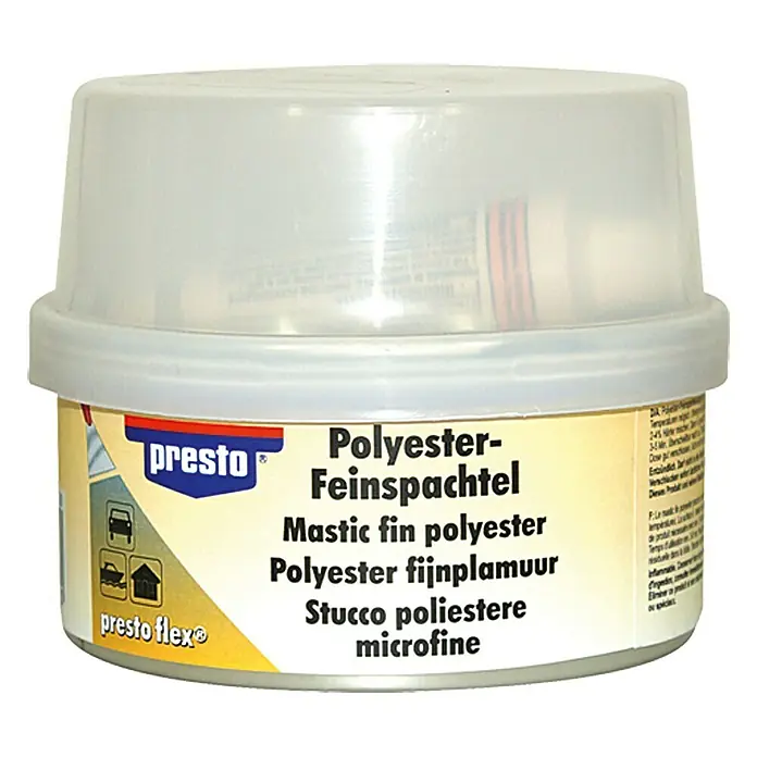 Presto Polyester-fijnplamuur - 500 g, Wit, Te bewerken na ca.: 30 min - Vooraanzicht