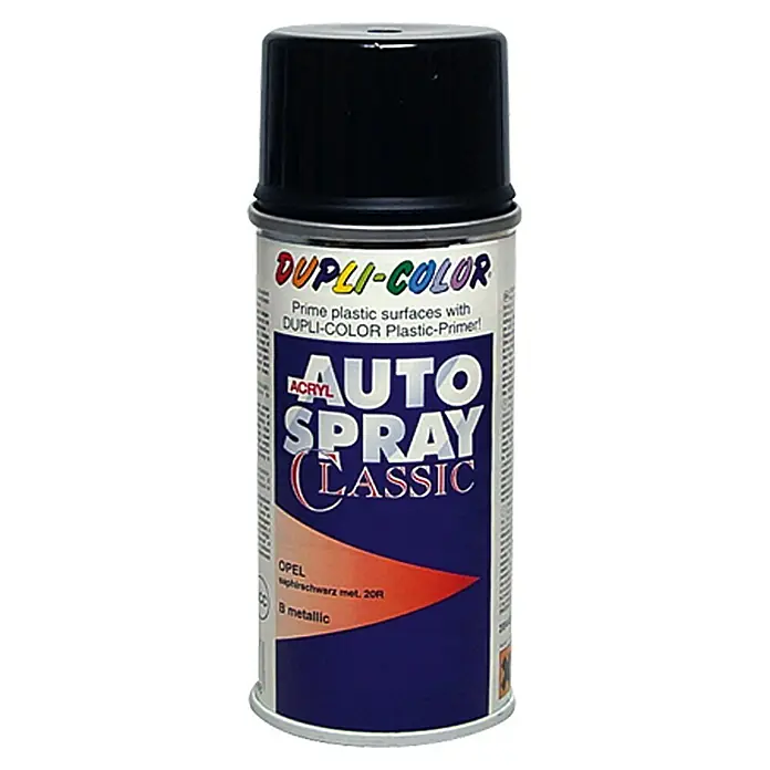 Dupli-Color Acryl-Autospray Classic - Opel, Saphirschwarz Metallic, 150 ml - Vorderansicht
