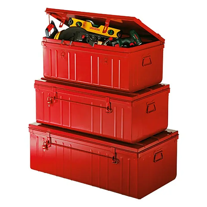 Caja de almacenaje y transporte - Largo: 80 cm, Rojo