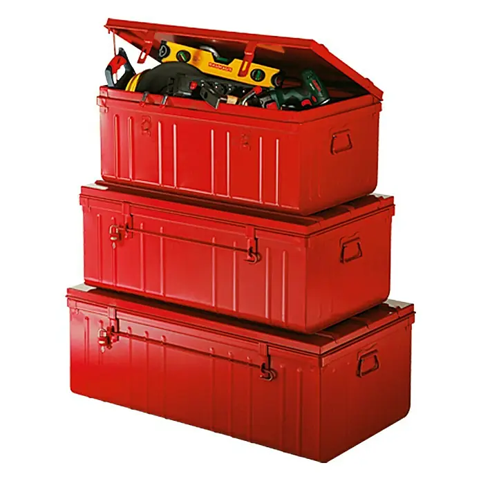 Caja de almacenaje y transporte - Largo: 80 cm, Rojo