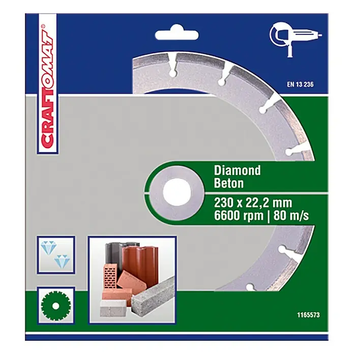 Craftomat Disco de corte de diamante Láser - Hormigón, Diámetro disco: 230 mm