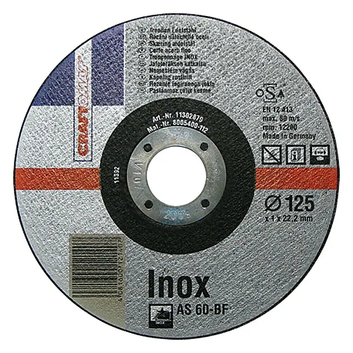 Craftomat Rezni disk AS 60T-BF - Plemeniti čelik, Promjer rezne ploče: 125 mm, Debljina plohe: 1 mm, 1 Kom. - Pogled sprijeda