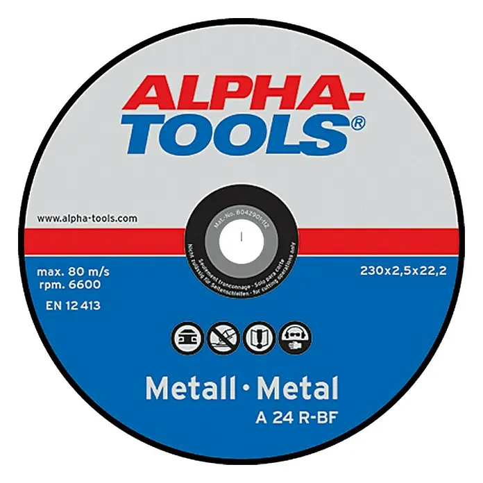 Alpha Tools Rezni disk A 24R-BF - Prikladno za: Metal, Promjer rezne ploče: 230 mm, Debljina plohe: 2,5 mm, 5 Kom. - Pogled sprijeda