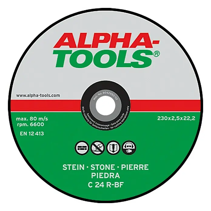 Alpha Tools Rezni disk C 24R-BF - Kamen, Promjer rezne ploče: 230 mm, Debljina plohe: 2,5 mm, 5 Kom. - Pogled sprijeda