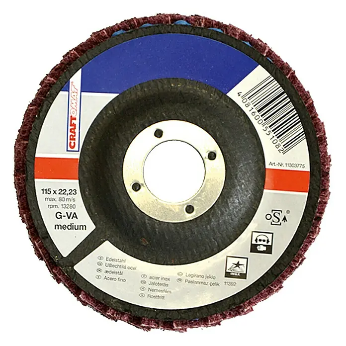 Craftomat Fächerscheibe G-VA Medium - Metall, Durchmesser Scheibe: 115 mm - Vorderansicht