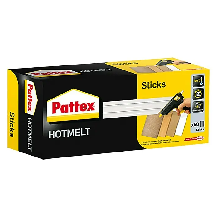 Pattex Klebepatronen - 50 Stk., Durchmesser Klebepatrone: 11 mm - Vorderansicht