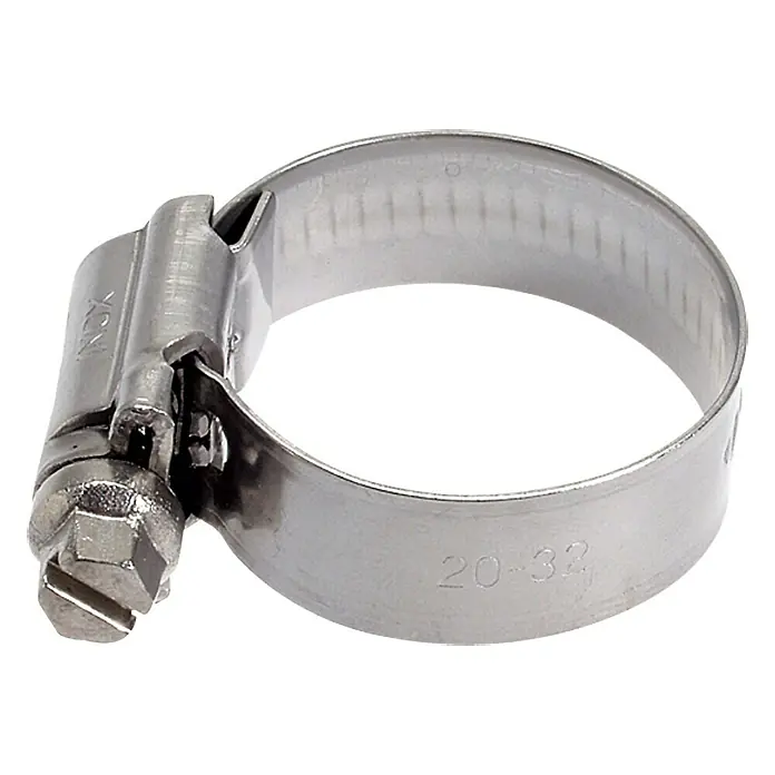 Schlauchschelle - Spannbereich: 25 - 40 mm, 12 mm, Edelstahl, A4 - Ansicht von oben