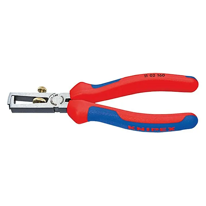 Knipex Kliješta za skidanje izolacije - Duljina: 160 mm, Materijal ručke: Višekomponentna čahura - Pogled sprijeda