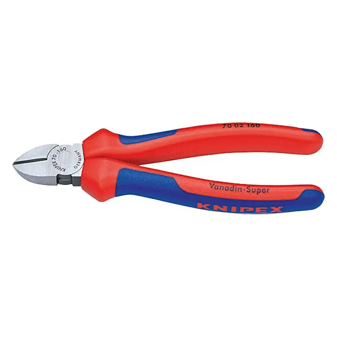 Knipex Bočna kliješta - Duljina: 140 mm, Višekomponentna čahura, Polirano - Pogled sprijeda
