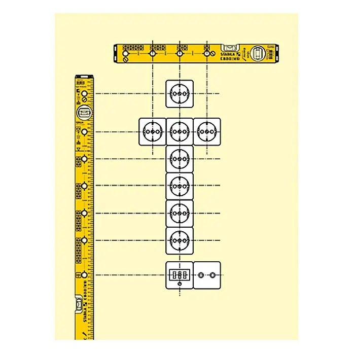 Stabila Wasserwaage Typ 70 electric - Länge: 120 cm, Anzahl Libellen: 2 Stk.