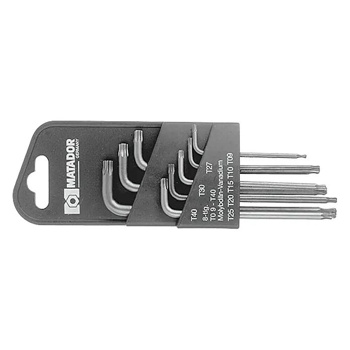 Matador Set de llaves Allen - 9 pzs., Con abrazadera, TORX interior