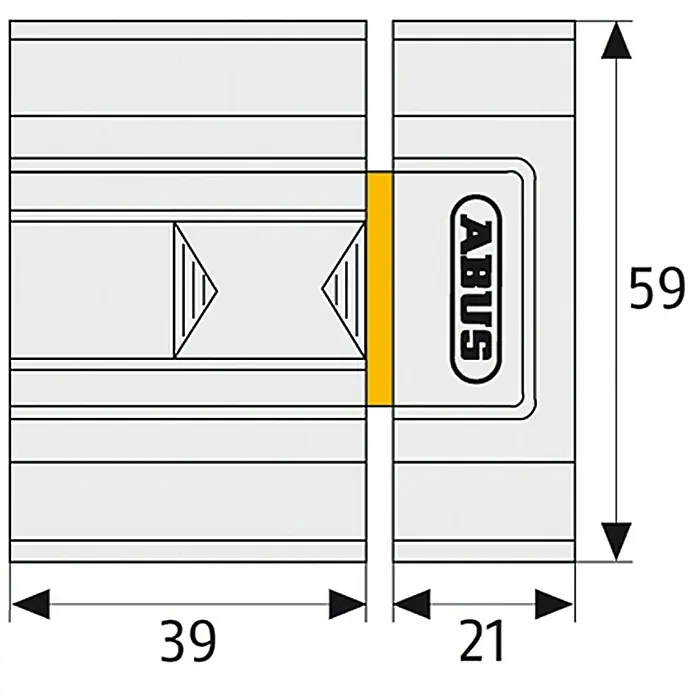 Abus Schieberiegel SR 30 - Innentür, Braun - Vorderansicht