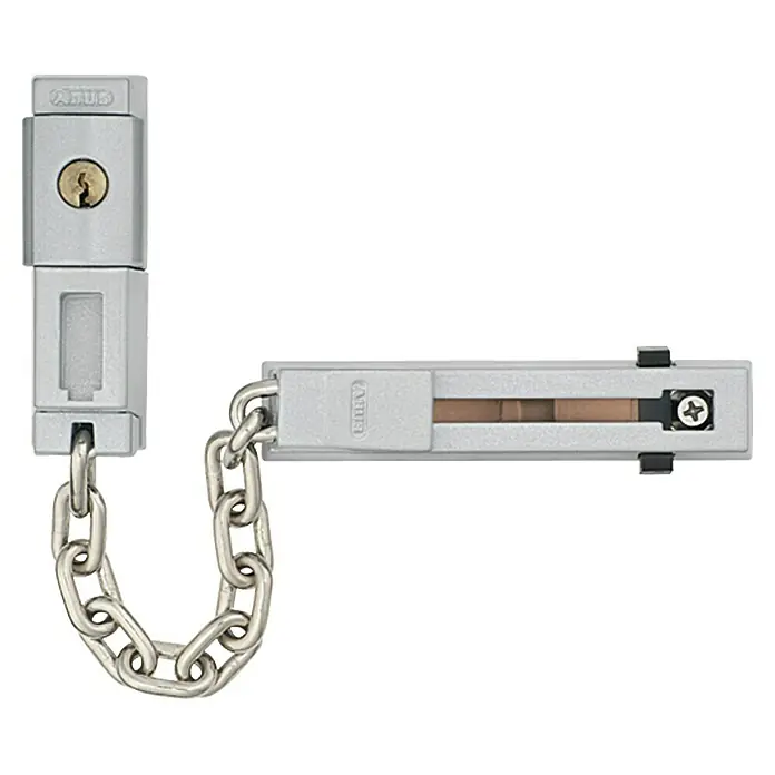 Abus Türkette SK 78 - Geeignet für: Nach innen öffnende Eingangstüren, Universell einsetzbar, Silber, Kettenlänge: 15,5 cm - Vorderansicht