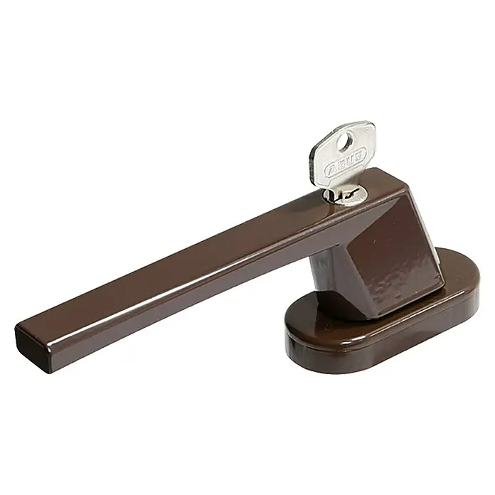 Abus Fenstergriff FG 110 - Braun, Abschließbar - Vorderansicht