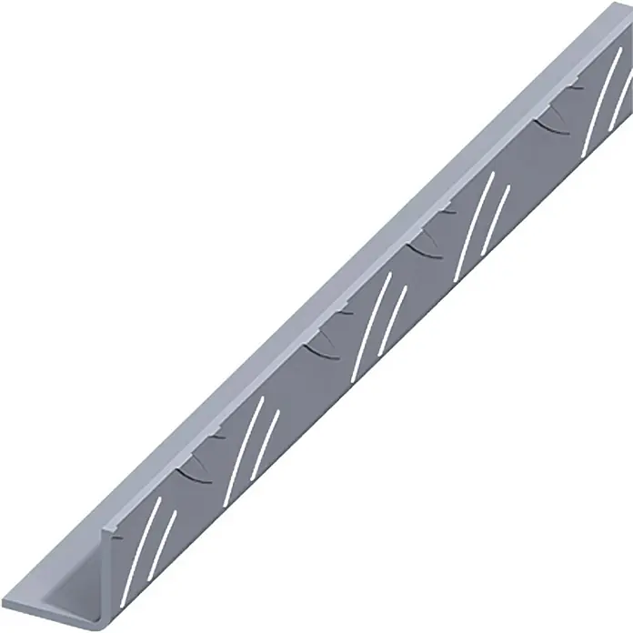 Kantoflex Aluminijski rebrasti profil - Duljina: 100 cm, Duljina zgloba: 35,5 mm, Aluminij, Jednakokrako - Pogled s lijeve strane