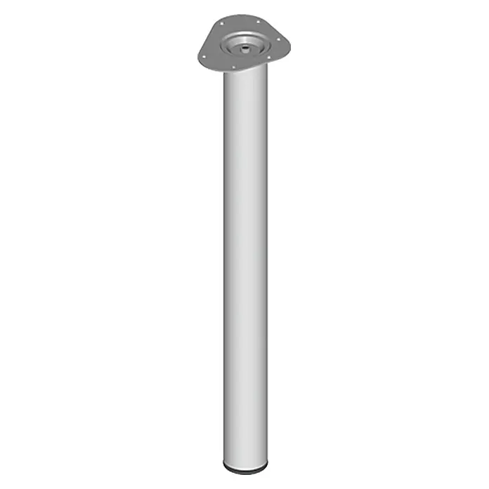 Element System Postolje za namještaj - Ø x D: 60 x 400 mm, Nosivost: 75 kg, Boja: Bijelo-aluminij - Pogled sprijeda